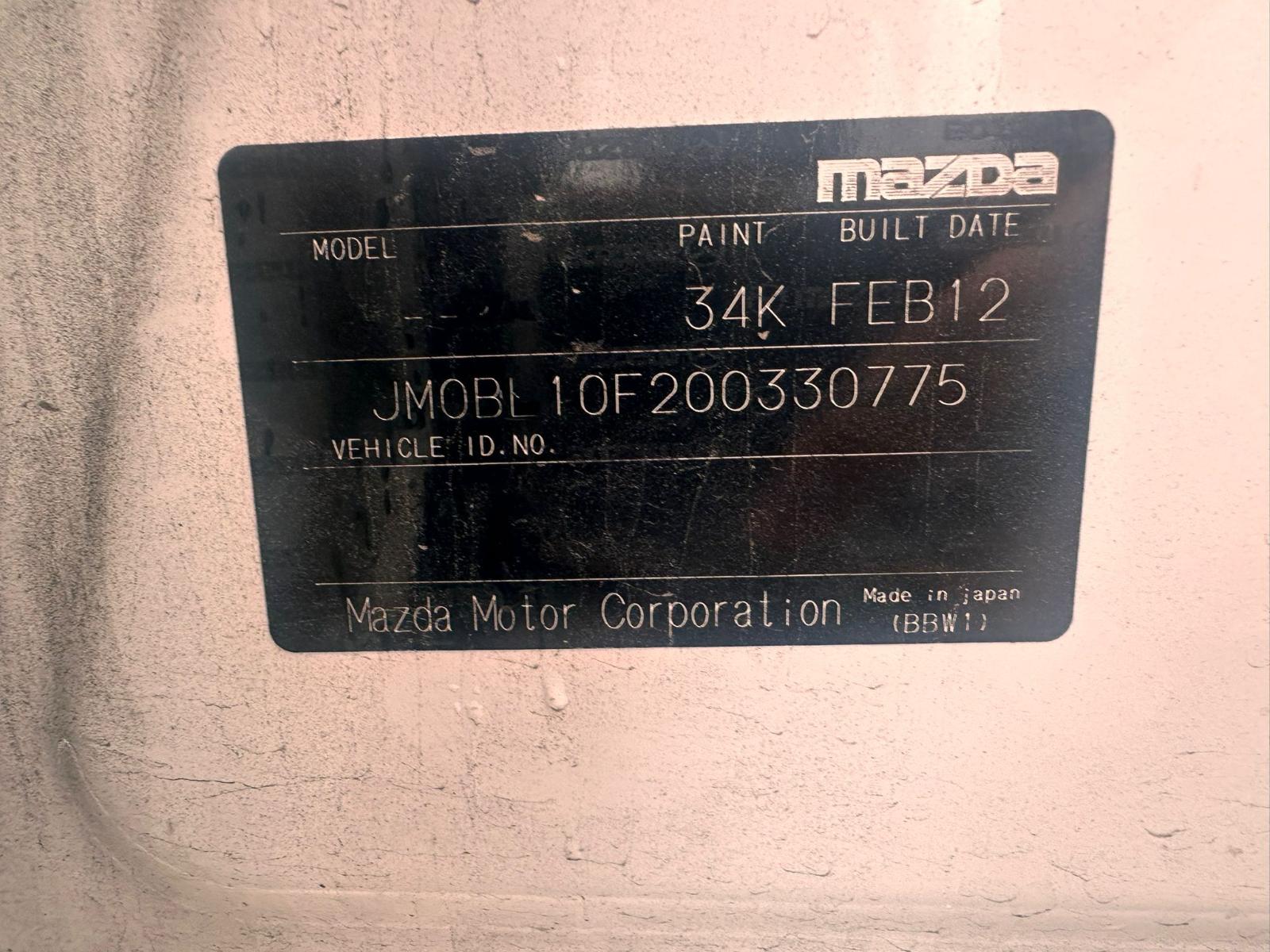 Bootlid/Tailgate 3 Mazda 2012