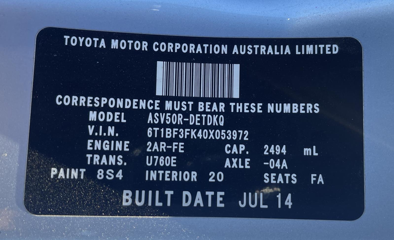 View Auto part Bonnet Toyota Camry 2014